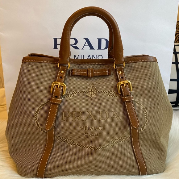 Prada Logo Jacquard Crossbody Bag